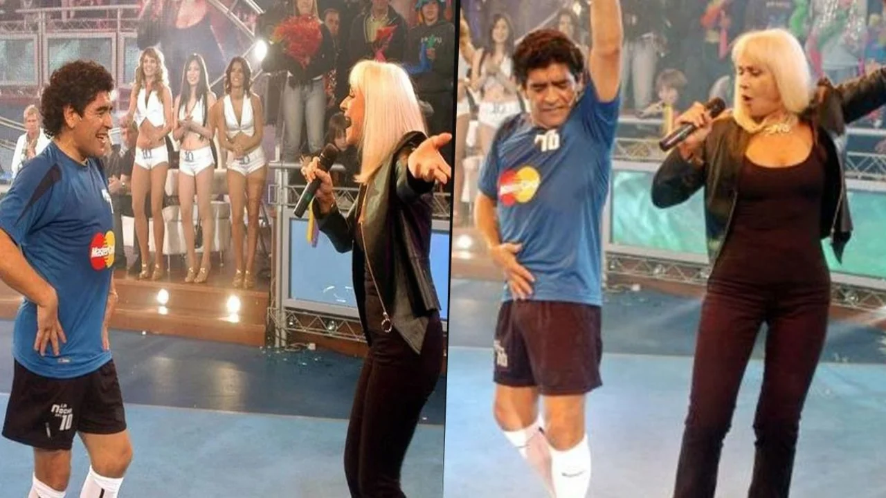 Diego Maradona y Raffaella Carra bailan en La Noche del Diez