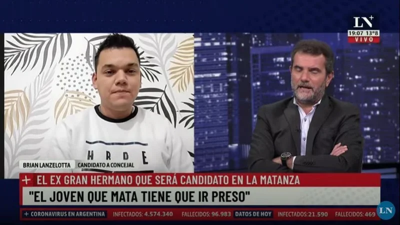 Brian Lanzelotta apareció en LN+: ¿Qué piensa sobre el aborto, la marihuana y la edad de imputabilidad?