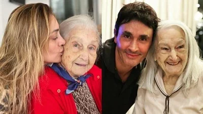 Sebastián y Sol Estevanez y su abuela Amanda Sebastián y Sol Estevanez y su abuela Amanda