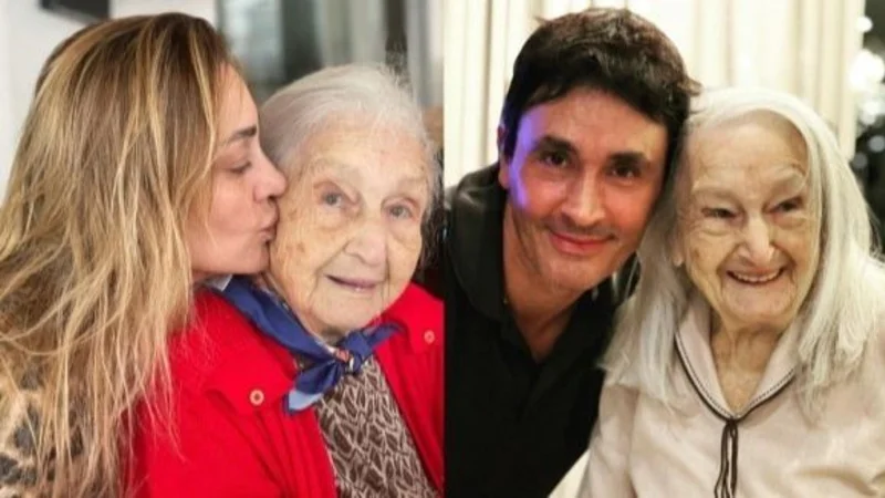 Sebastián y Sol Estevanez y su abuela Amanda
