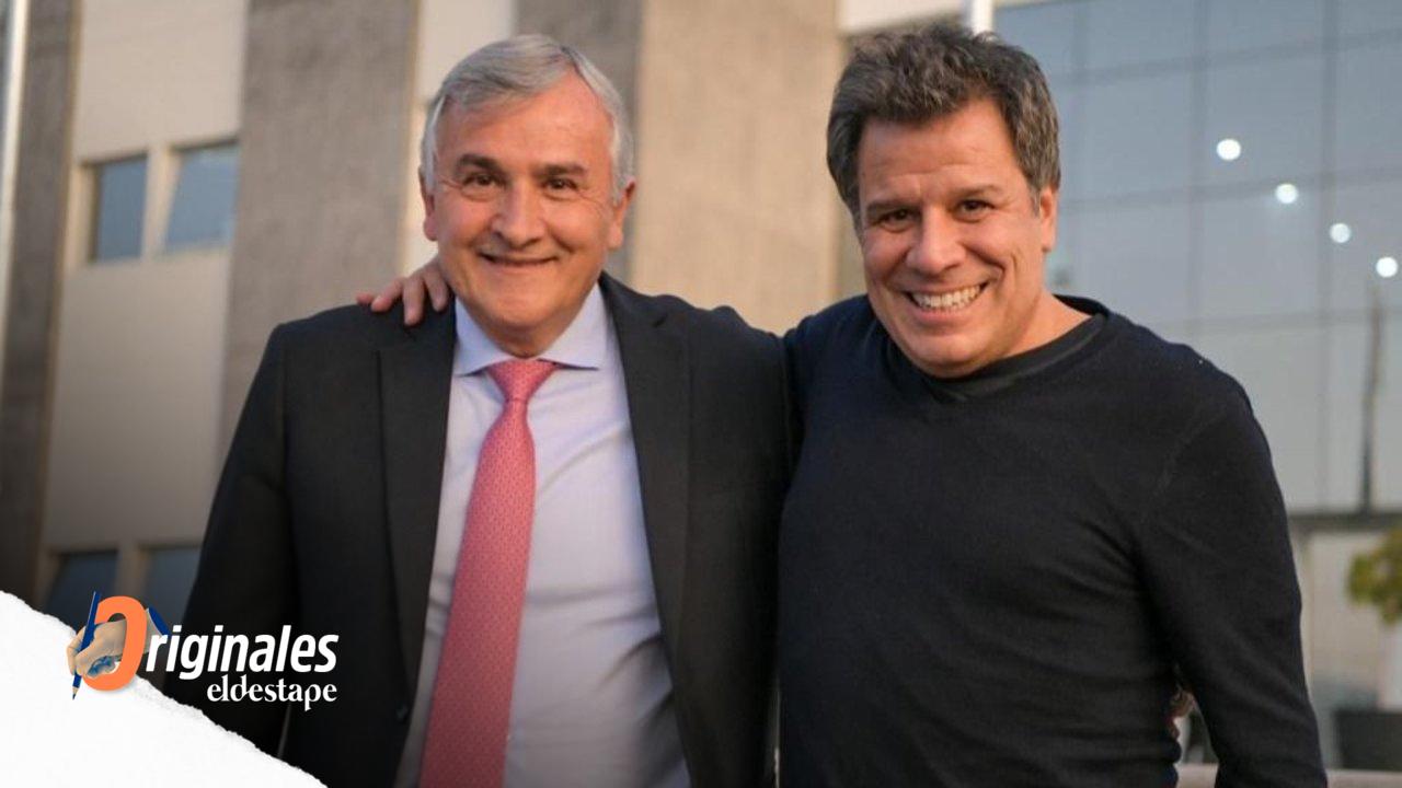 Gerardo Morales y Facundo Manes, juntos en una recorrida en Jujuy. 