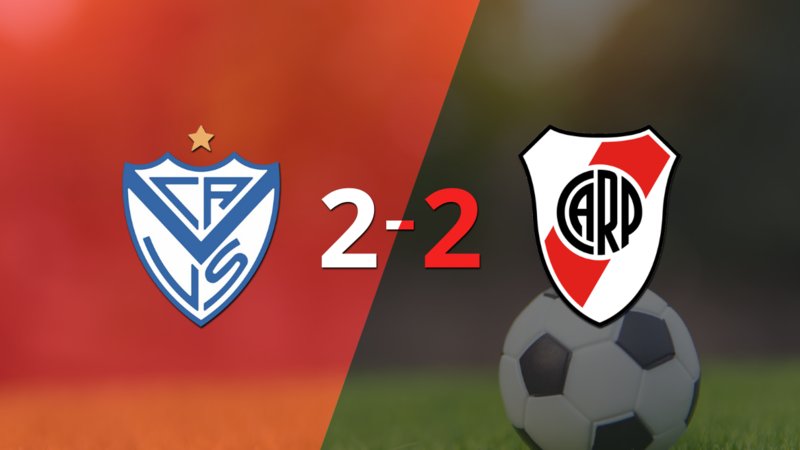 Muchos goles en el empate a 2 entre Vélez y River Plate