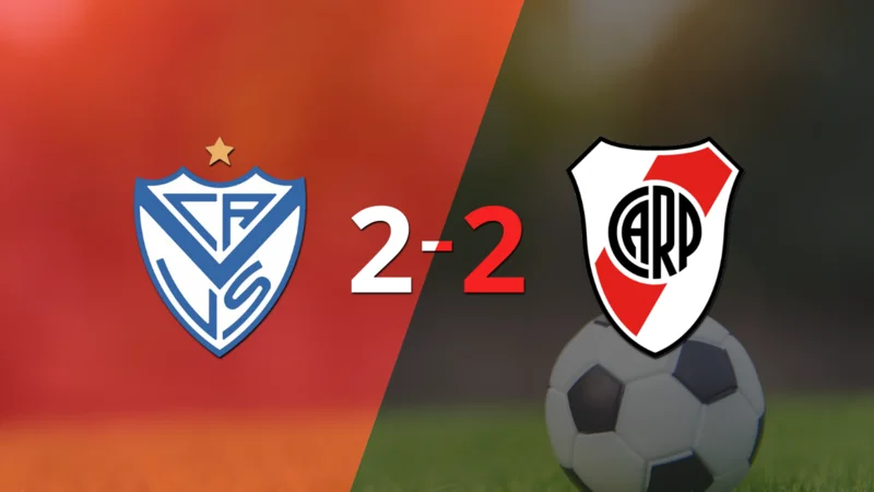 Muchos goles en el empate a 2 entre Vélez y River Plate