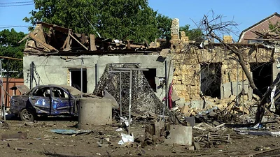 Imagen de archivo de un ataque anterior contra Odessa Imagen de archivo de un ataque anterior contra Odessa