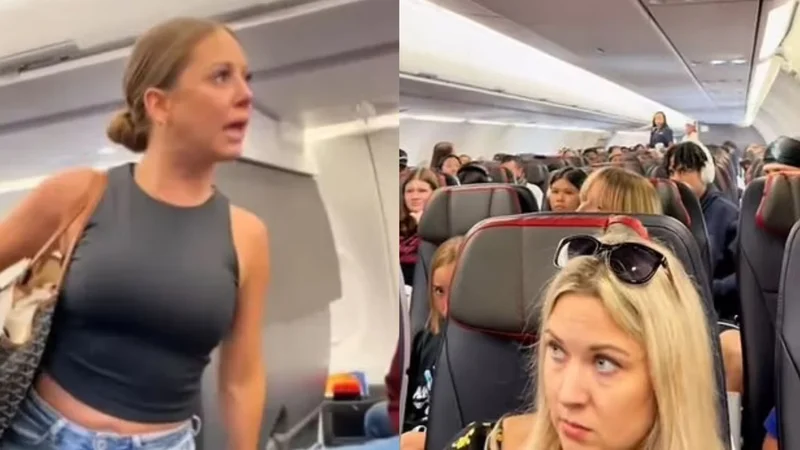 Mujer avion TikTok