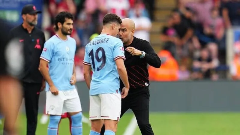 Pep Guardiola Julián Álvarez Gabriel Jesús Manchester City