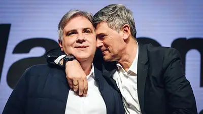 Martín Llaryora junto a Daniel Passerini. Martín Llaryora junto a Daniel Passerini.