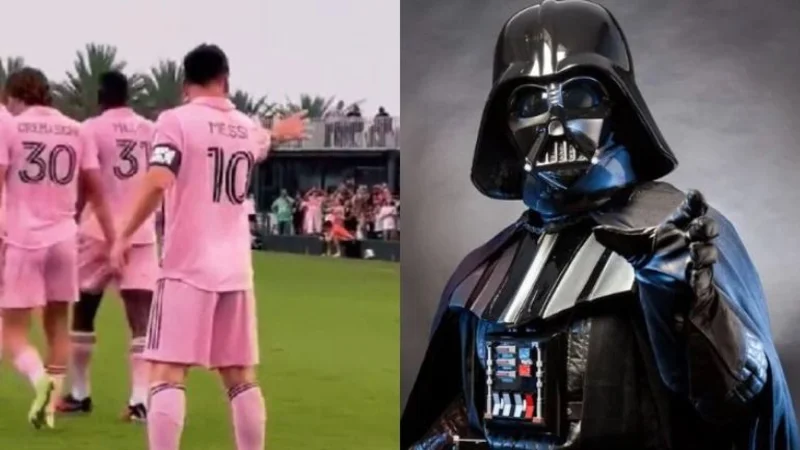 Messi lanzó un curioso festejo y estallaron los memes: ¿Darth Vader o Thor?