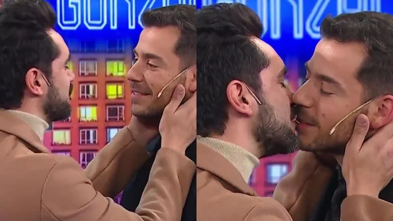Fer Dente y Gonzalo Heredia se besaron en vivo