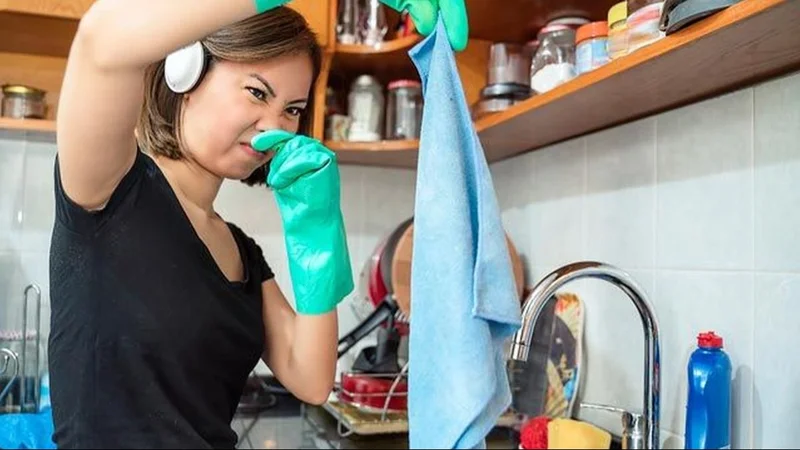 Trapos de cocina sucios.