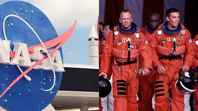 Logo de la NASA; Bruce Willis y Ben Affleck Logo de la NASA; Bruce Willis y Ben Affleck
