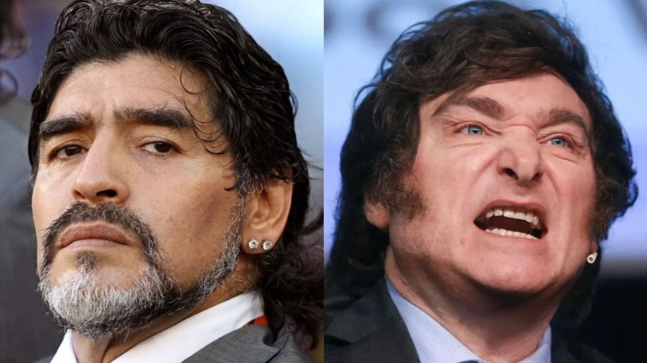 Diego Maradona, Dalma Maradona, Javier Milei, Gianina Maradona. 