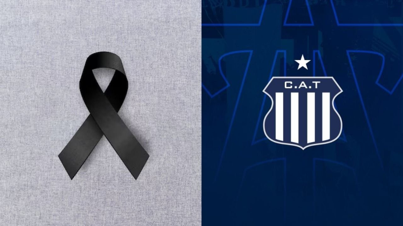 Símbolo de luto y el escudo de Talleres de Córdoba