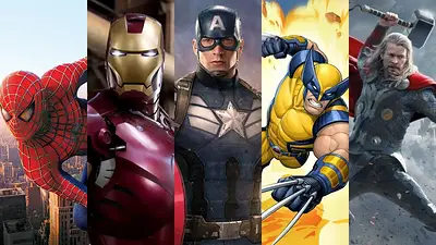 Spider Man; Iron Man; Capitán America; Wolverine y Thor Spider Man; Iron Man; Capitán America; Wolverine y Thor