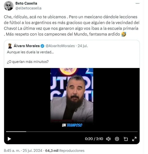 Beto Casella enojado