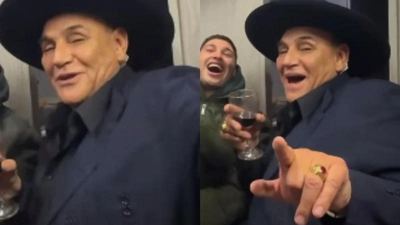 El Chaqueño Palavecino tomando vino