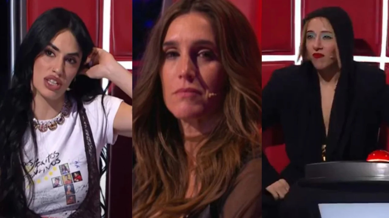 Qué pasó entre La Sole, Lali Espósito y Juliana Gattas en La Voz Argentina 2025. Lali, La Sole y Juliana Gattas bailando chacarera y zapateando.