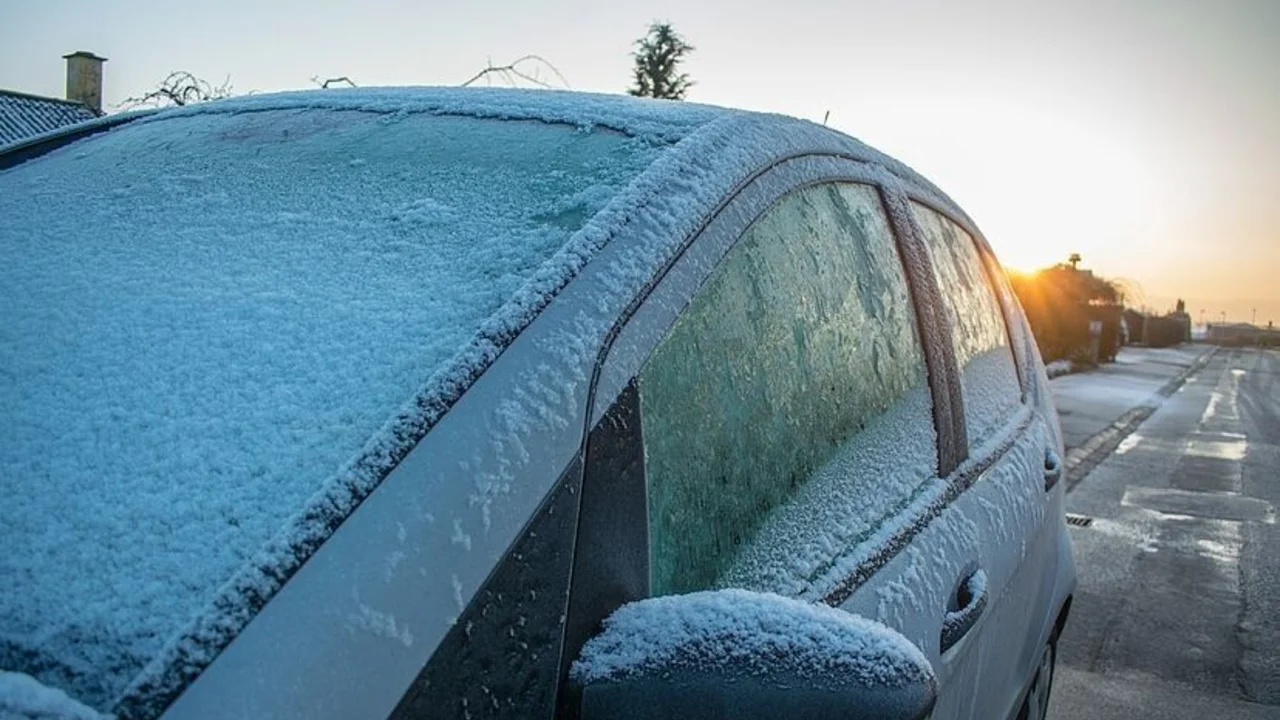 ola polar, frío, invierno, auto, parabrisas