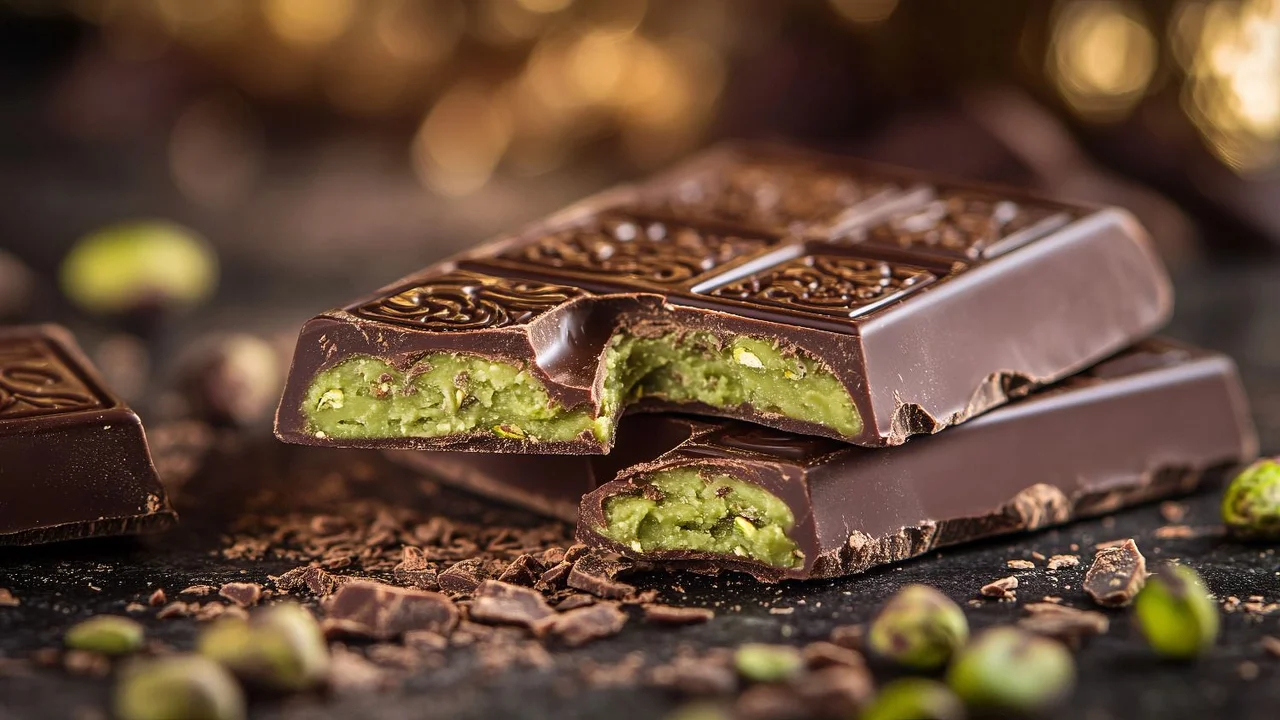 chocolate, pistacho, golosinas