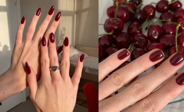 Cherry Red el color tendencia de u??as que arrasa en invierno 2025 El