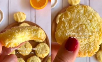 Sin harina y sin azúcar: receta de galletitas de naranja y coco | Recetas de cocina