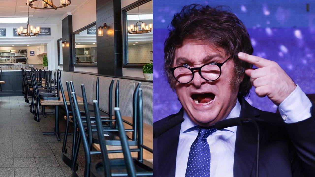 Restaurante y Javier Milei