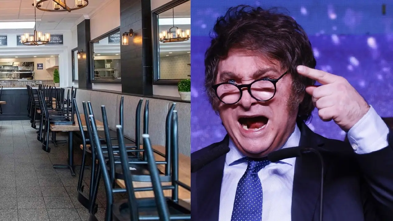 Restaurante y Javier Milei