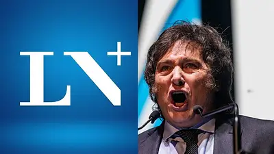 Logo de LN+ y Javier Milei Logo de LN+ y Javier Milei