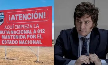 Aparecieron carteles rojos en rutas nacionales que apuntan contra Milei | Tránsito