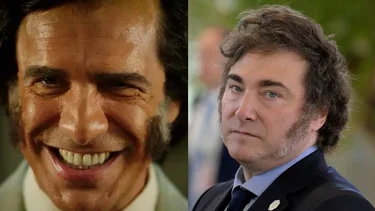 Javier Milei retuiteó críticas a la serie de Menem