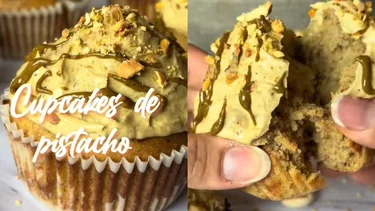 Receta sin gluten y sin azúcar de cupcakes de pistacho: deliciosos, saludables y fáciles.