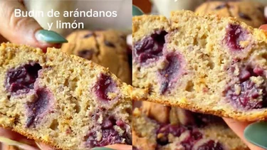 Receta sin gluten y sin lactosa de budín de limón y arándanos: cae liviano y queda delicioso