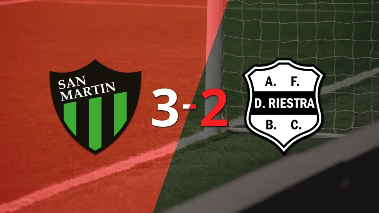 San Martín (SJ) gana 3-2 a Dep. Riestra con doblete de Horacio Tijanovich