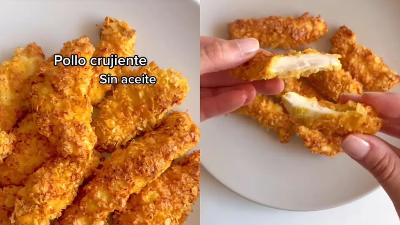 Receta pollo frito sin aceite sin frituras