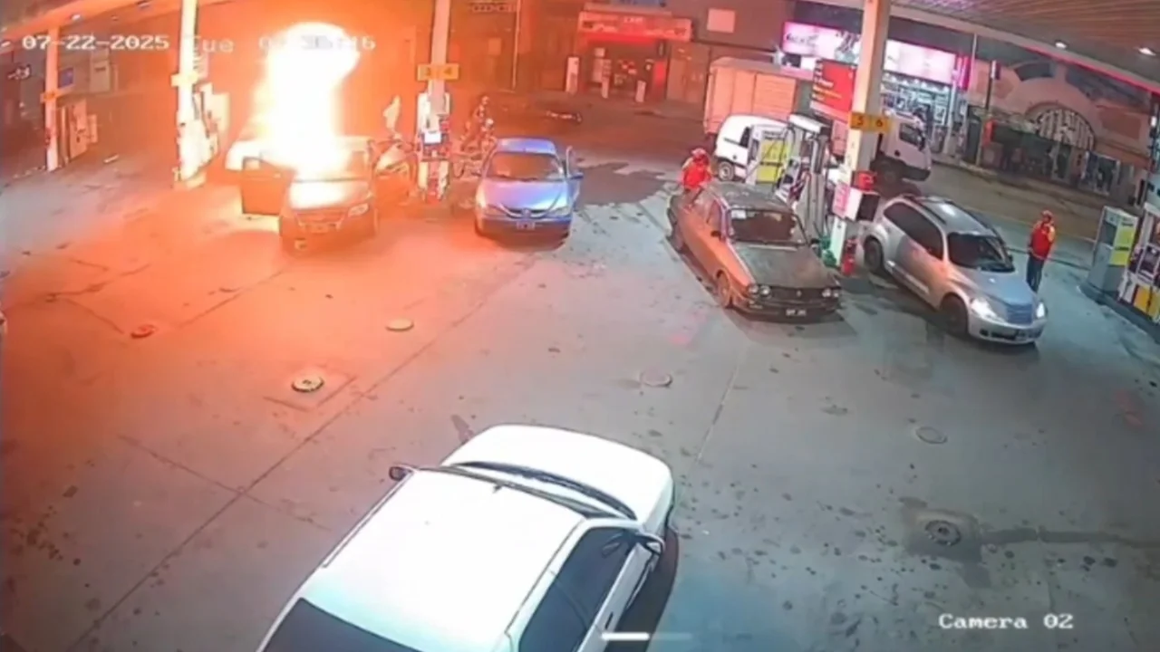 Fuego, humo y explosión en una estación de servicio: se salvaron de milagro