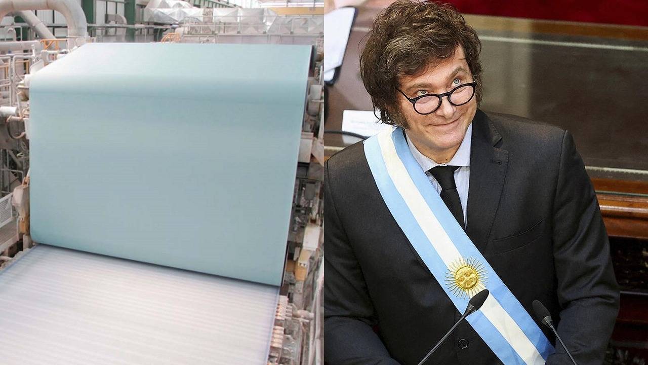 Papelera y Javier Milei