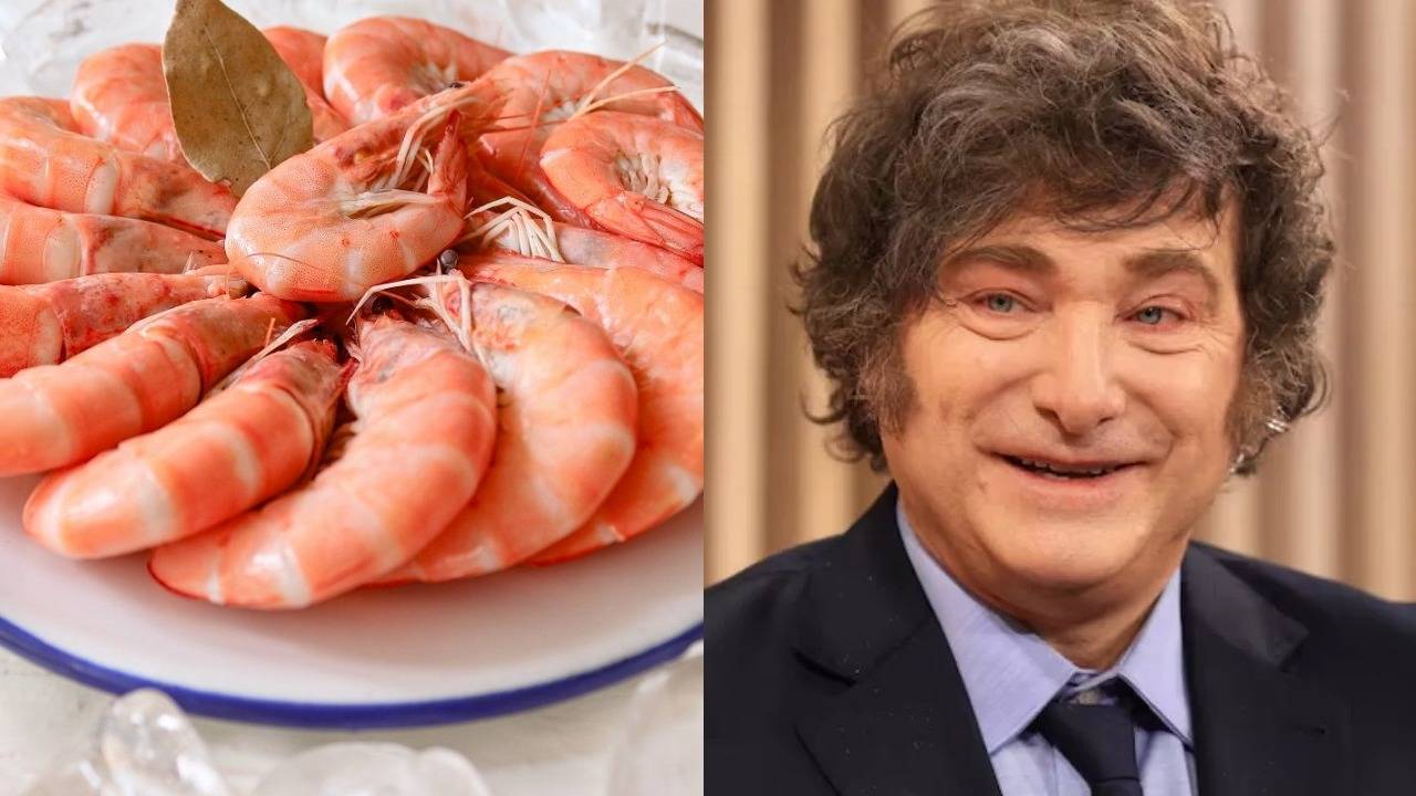 Langostinos y Javier Milei