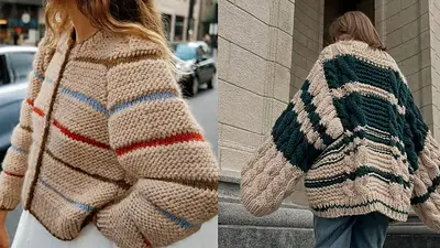 Sweater con trama gruesa. Sweater con trama gruesa.
