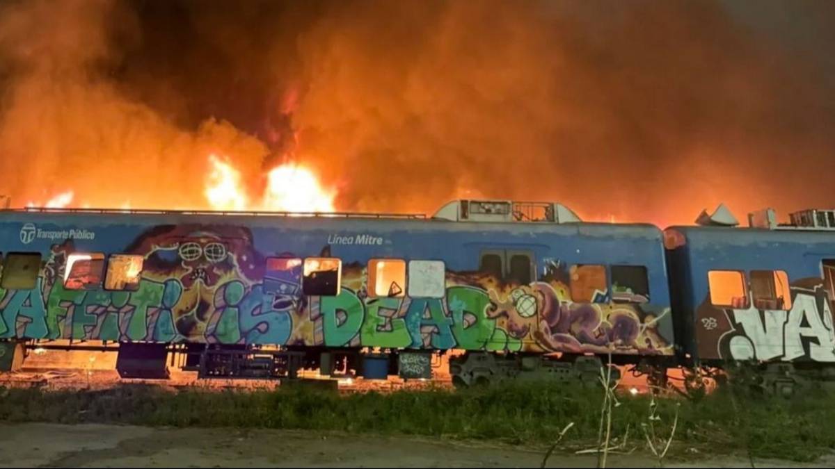 Se incendió un tren abandonado de la línea Mitre: el operativo logró apagar el fuego