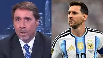 Eduardo Feinmann y Lionel Messi. Eduardo Feinmann y Lionel Messi.