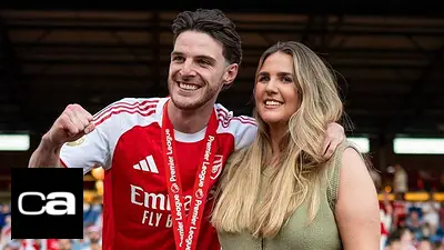 Declan Rice y Lauren Fryer. Declan Rice y Lauren Fryer.