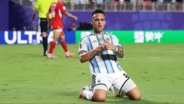 El gol a pura emoción de Lautaro Martínez para la Selección Argentina ante Suiza