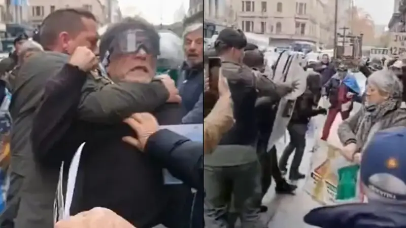 Represión a jubilados, jubilados, Gendarmería, Congreso de la Nación, Paco Olveira. Represión a jubilados, jubilados, Gendarmería, Congreso de la Nación, Paco Olveira.