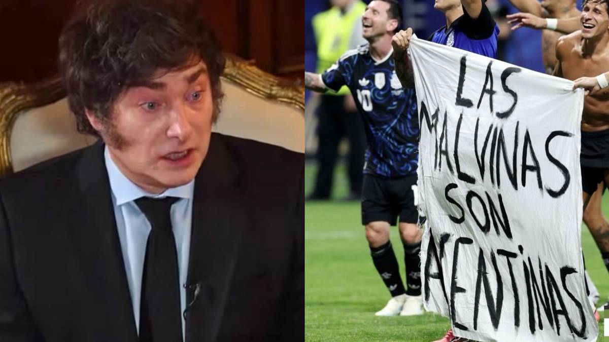 "Intrascendentes": en una confusa declaración, Milei opinó sobre la bandera de la Selección por Malvinas