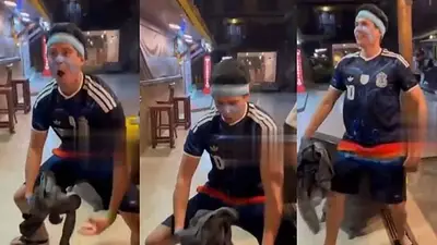 Festejó el triunfo de Argentina contra Inglaterra con gestos racistas y terminará preso en Brasil Festejó el triunfo de Argentina contra Inglaterra con gestos racistas y terminará preso en Brasil