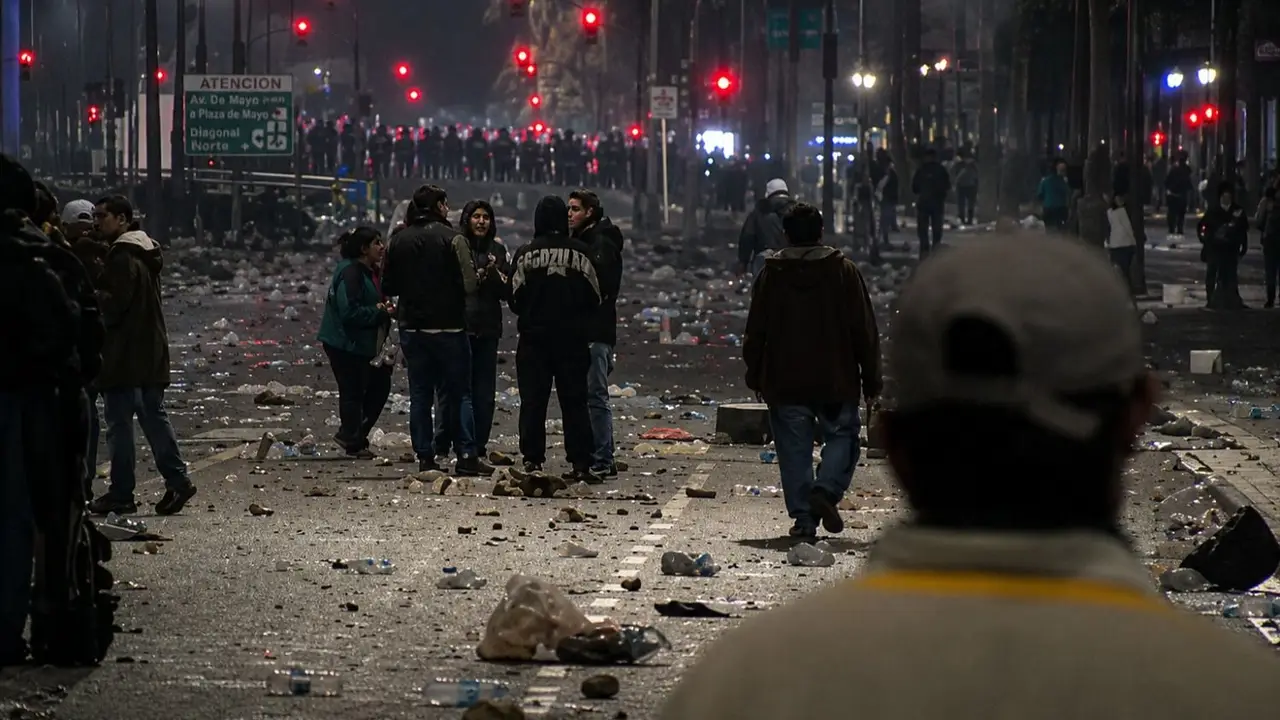 La Policía reprimió en el Obelisco en los festejos: 15 detenidos y 7 heridos