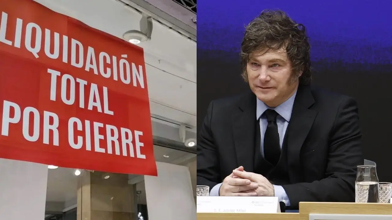 Local cerrado y Javier Milei