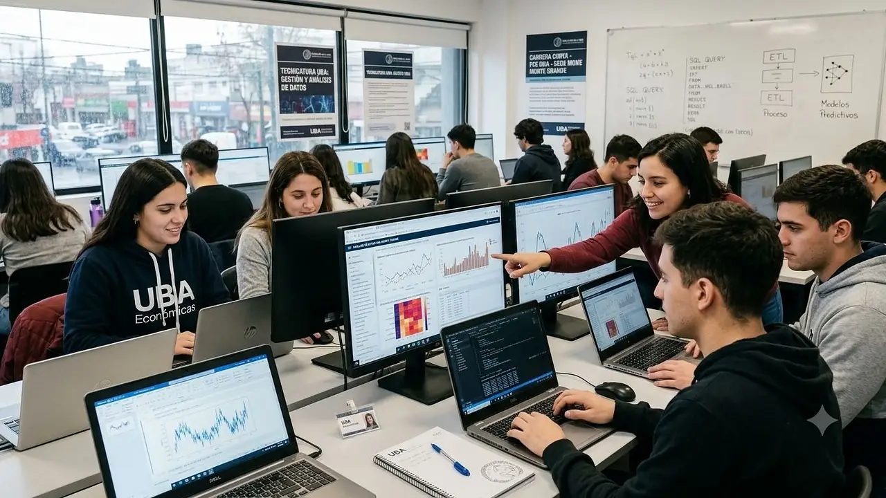 Chicos en frente de computadoras