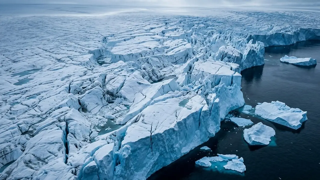 Glaciar generado con IA