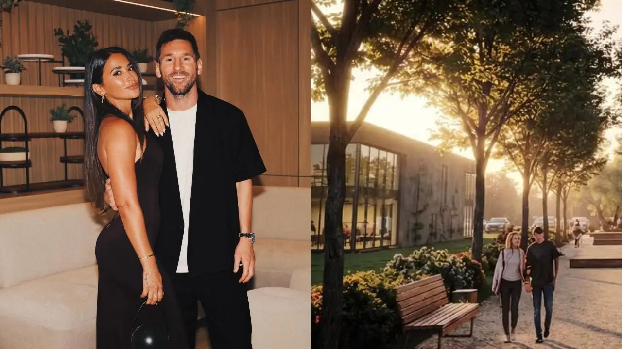 Antonela Roccuzzo, Lionel Messi y el render del proyecto inmobiliario
